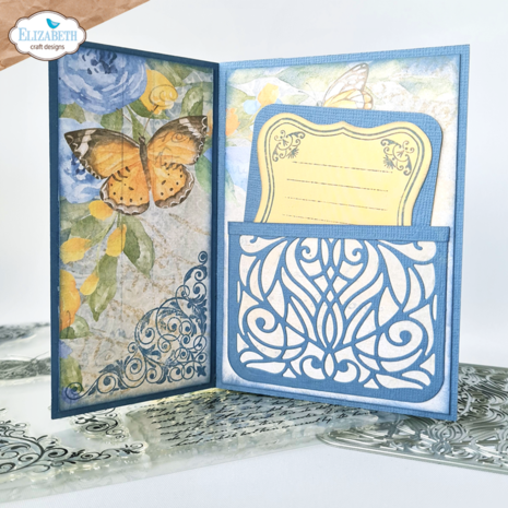 Elizabeth Craft Designs Evening Rose A5 Clear Stamps Butterflies and Swirls (CS348)