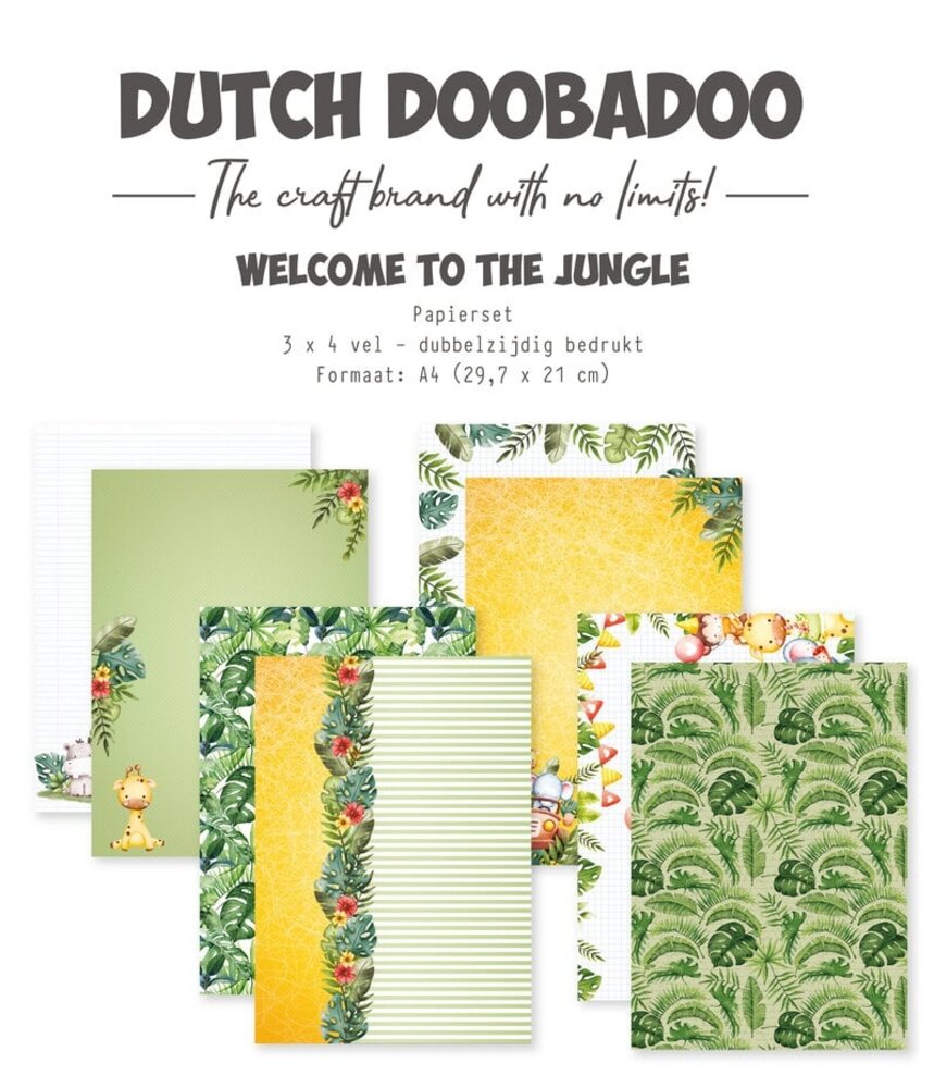 Dutch Doobadoo Welcome to the Jungle A4 Paper Pack (473.005.062) Dutch Doobadoo Welcome to the Jungle A4 Paper Pack (473.005.062)