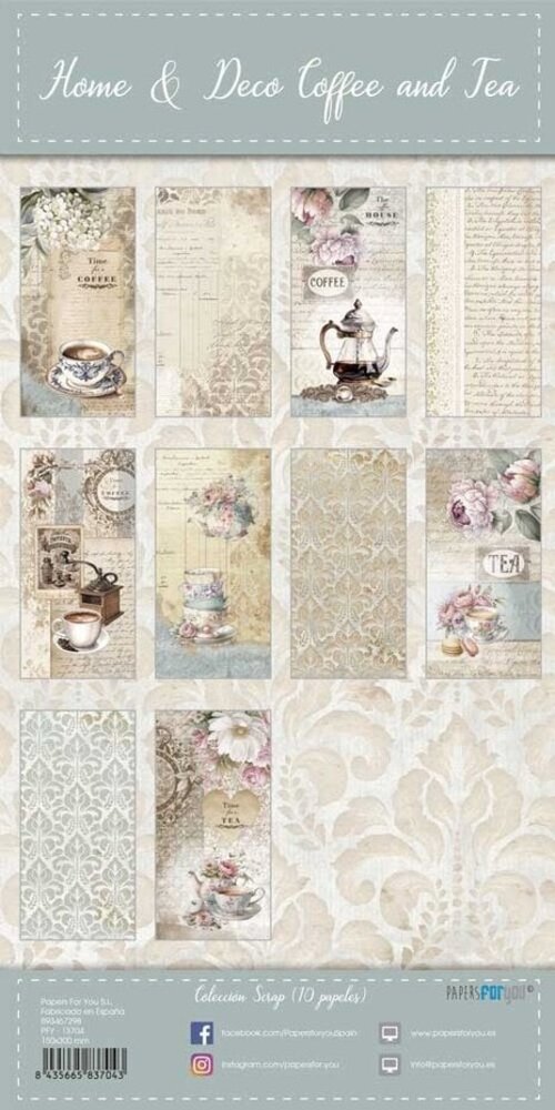 Papers For You Home & Deco Coffee and Tea Slimline Paper Pack (PFY-13704) Papers For You Home & Deco Coffee and Tea Slimline Paper Pack (PFY-13704)