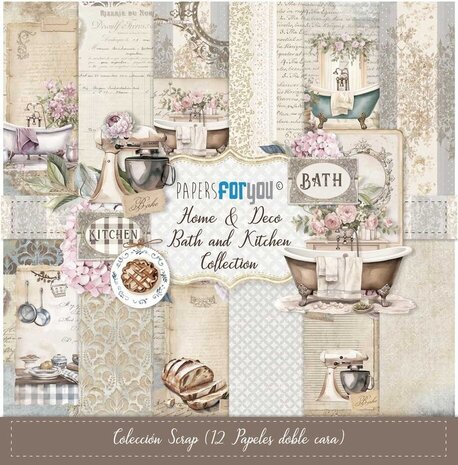 Papers For You Home & Deco Bath and Kitchen 12x12 Inch Paper Pack (PFY-13627)