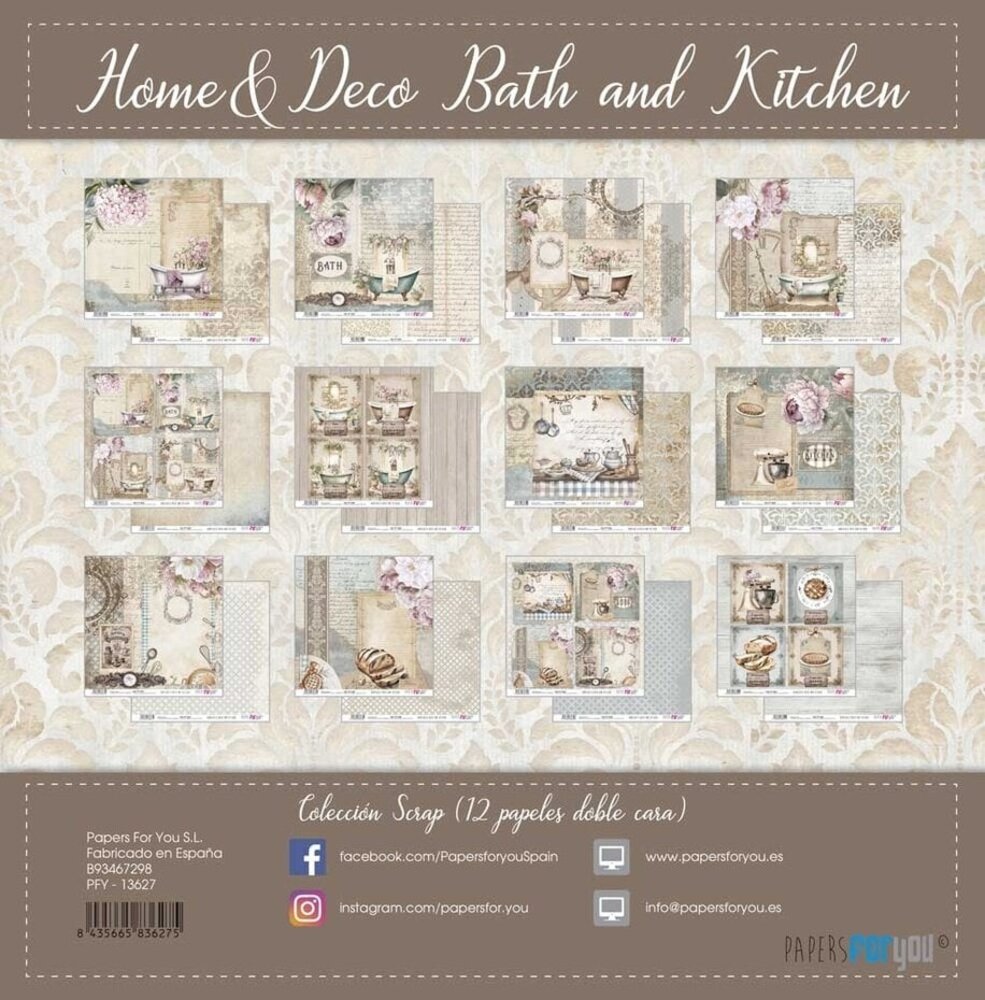 Papers For You Home & Deco Bath and Kitchen 12x12 Inch Paper Pack (PFY-13627)
