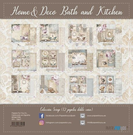 Papers For You Home & Deco Bath and Kitchen 12x12 Inch Paper Pack (PFY-13627)