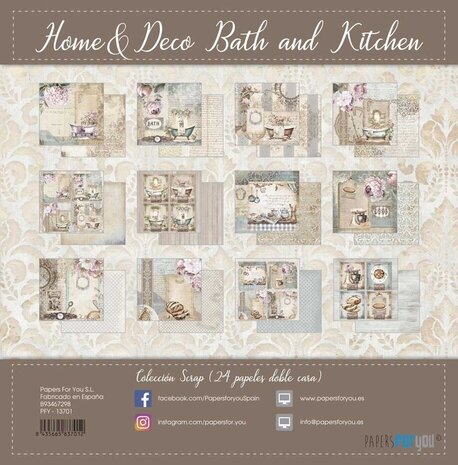 Papers For You Home & Deco Bath and Kitchen 8x8 Inch Paper Pack (PFY-13701) Papers For You Home & Deco Bath and Kitchen 8x8 Inch Paper Pack (PFY-13701)