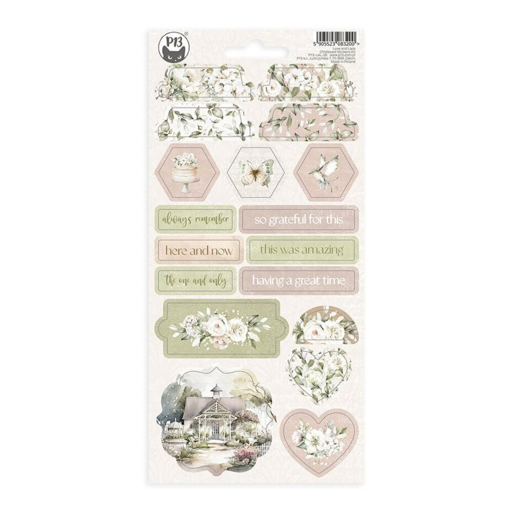 P13 Love and Lace Chipboard Stickers 03 (P13-LAL-36) P13 Love and Lace Chipboard Stickers 03 (P13-LAL-36)