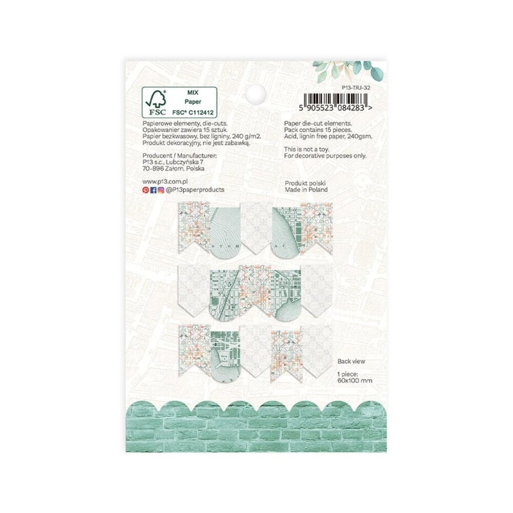 P13 Travel Journal Paper Die-Cut Garland (P13-TRJ-32)