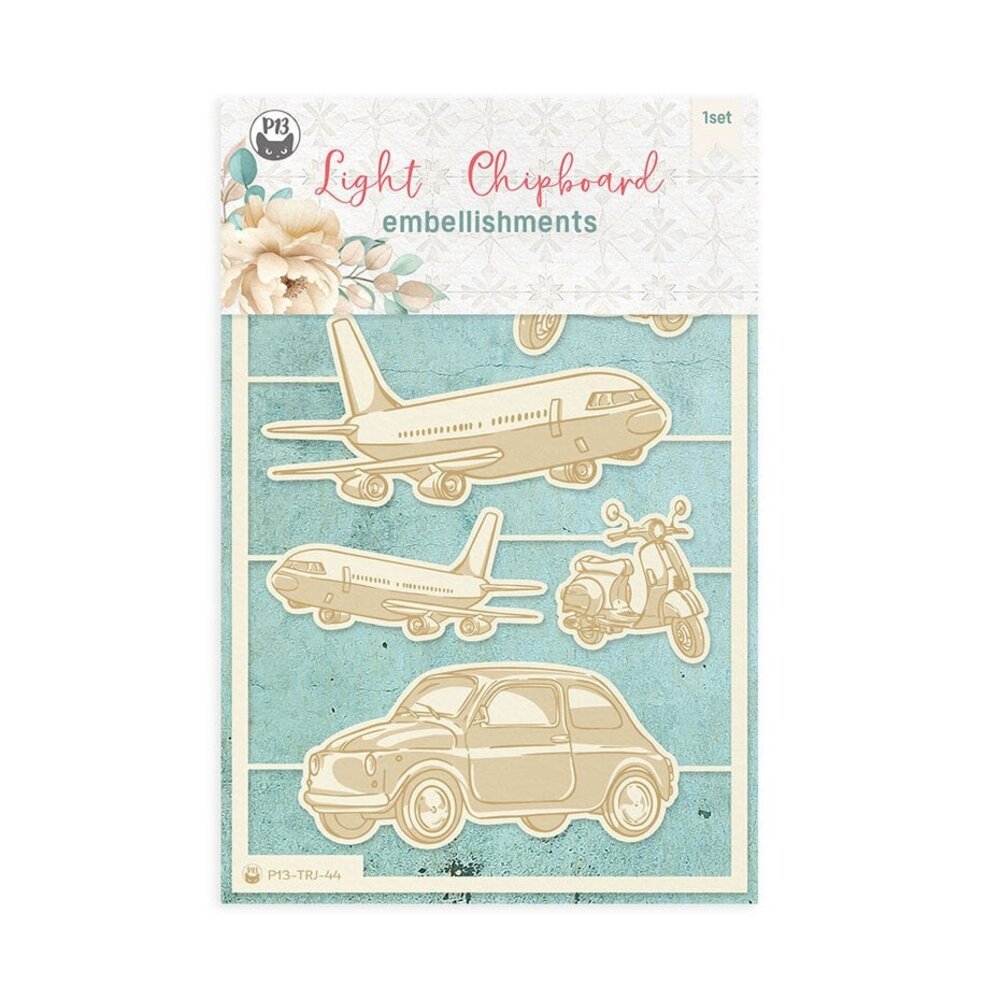 P13 Travel Journal Light Chipboard Embellishments 01 (P13-TRJ-44)