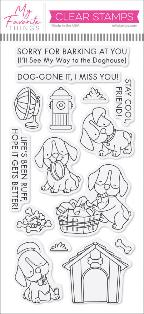 My Favorite Things Playful Pups Clear Stamps (YUZU-031)