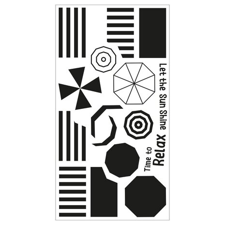 Sizzix Clear Stamps Beach Blankets & Brellas (666655) Sizzix Clear Stamps Beach Blankets & Brellas (666655)