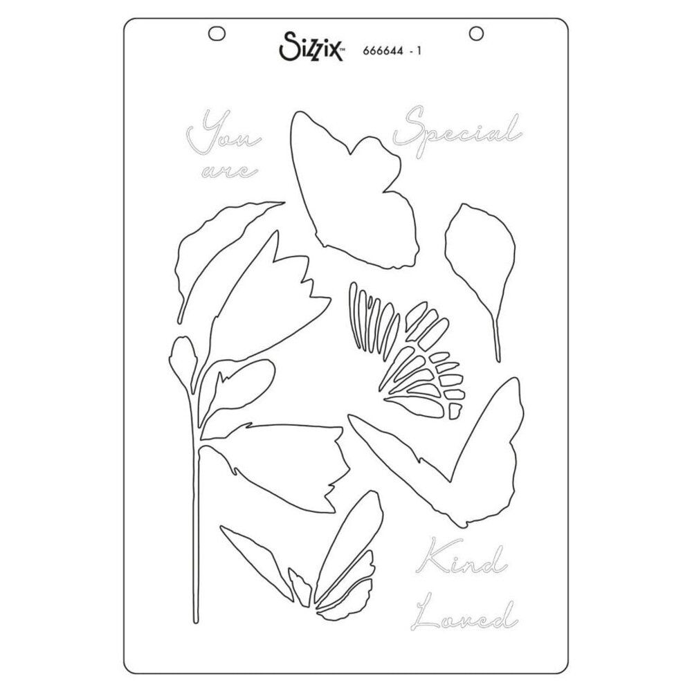 Sizzix Clear Stamps & Stencil Farfallina (666643) Sizzix Clear Stamps & Stencil Farfallina (666643)