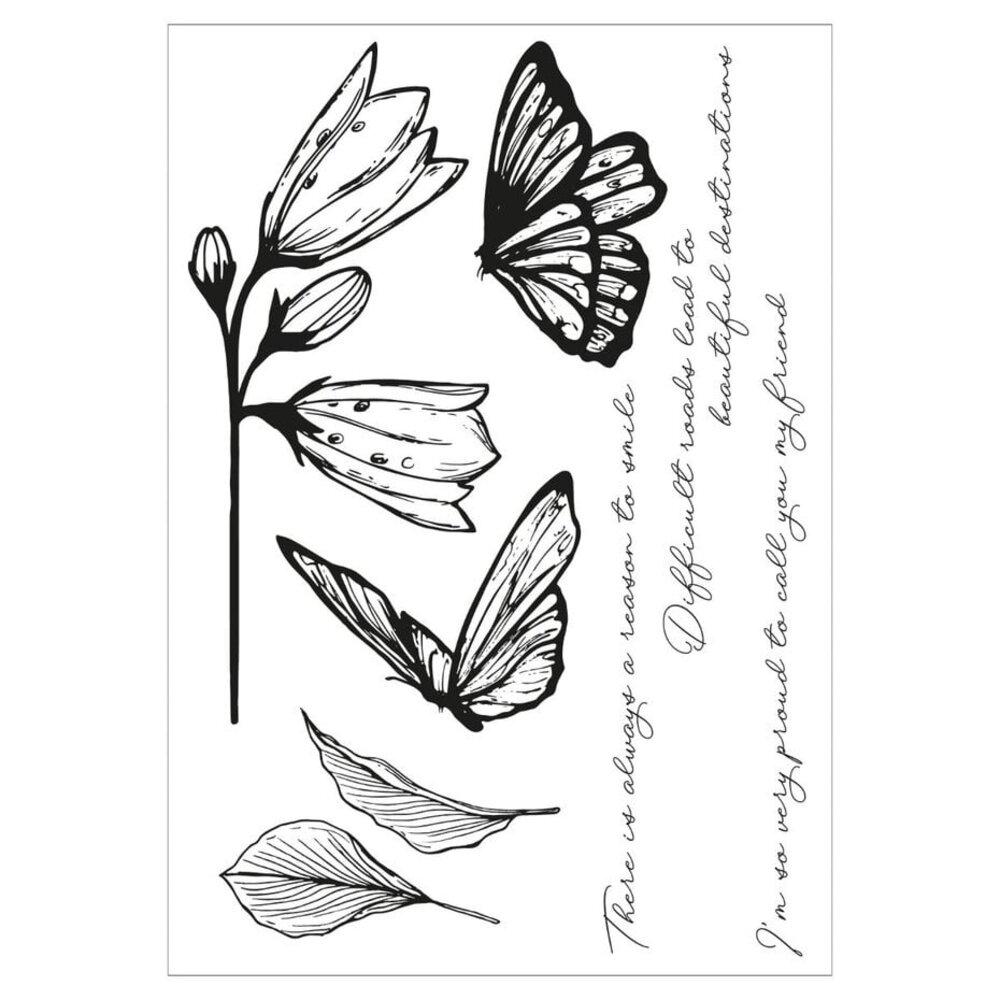 Sizzix Clear Stamps & Stencil Farfallina (666643) Sizzix Clear Stamps & Stencil Farfallina (666643)