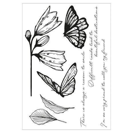 Sizzix Clear Stamps & Stencil Farfallina (666643) Sizzix Clear Stamps & Stencil Farfallina (666643)