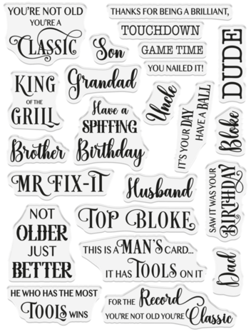 Crafter's Companion Modern Man Sentiments Clear Stamps (CC-MM-STP-MOMS) Crafter's Companion Modern Man Sentiments Clear Stamps (CC-MM-STP-MOMS)