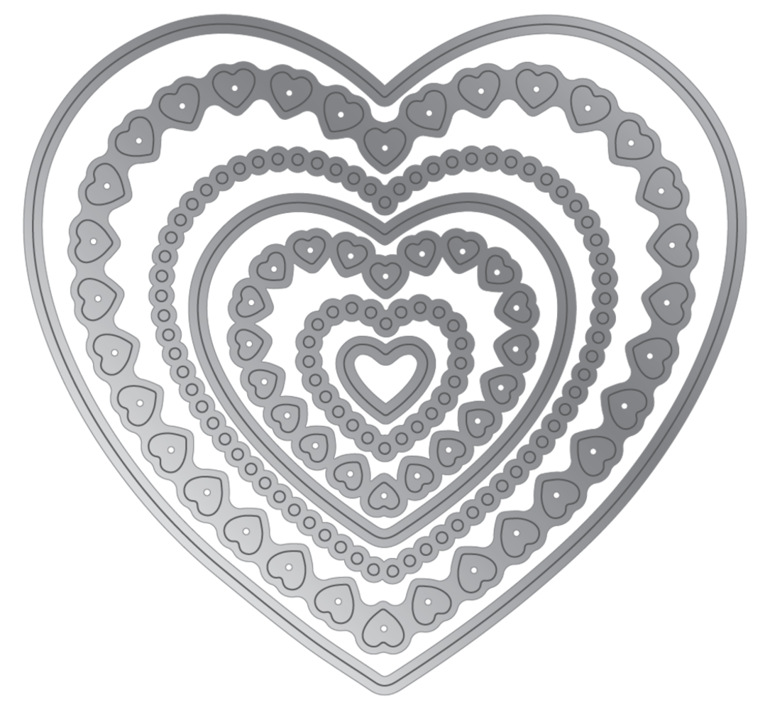 Crafter's Companion Decorative Nesting Hearts Dies (CC-MD-ELE-DNHEA)
