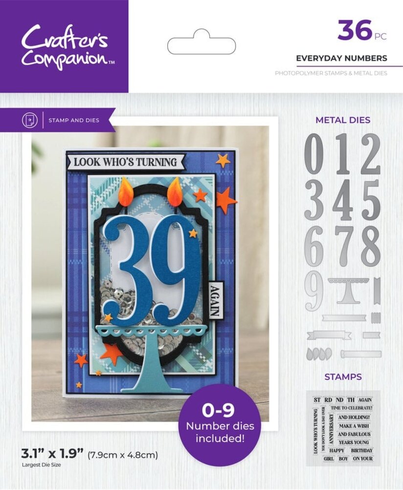 Crafter's Companion Everyday Numbers Stamp & Dies (CC-STD-EVNUMB) Crafter's Companion Everyday Numbers Stamp & Dies (CC-STD-EVNUMB)