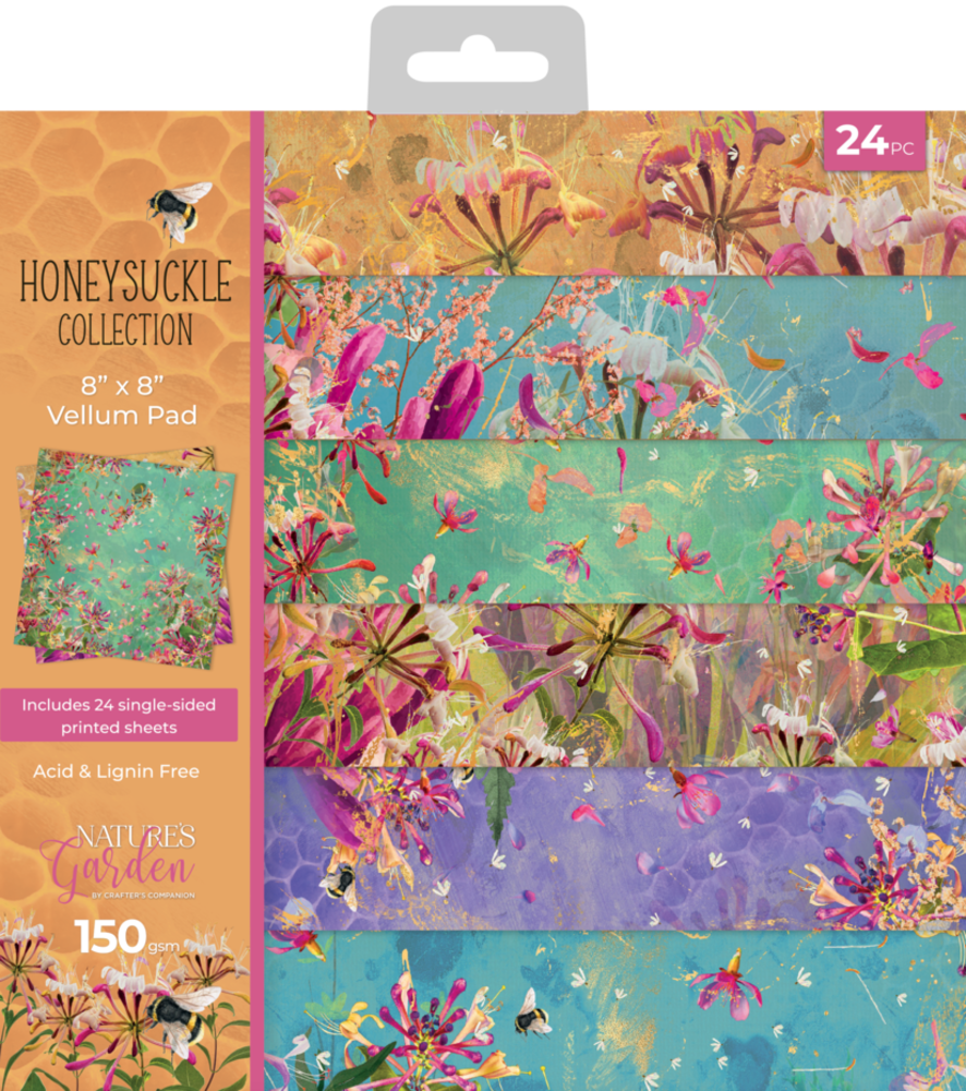 Crafter's Companion Honeysuckle 8x8 Inch Vellum Pad (NG-HS-VEL8)