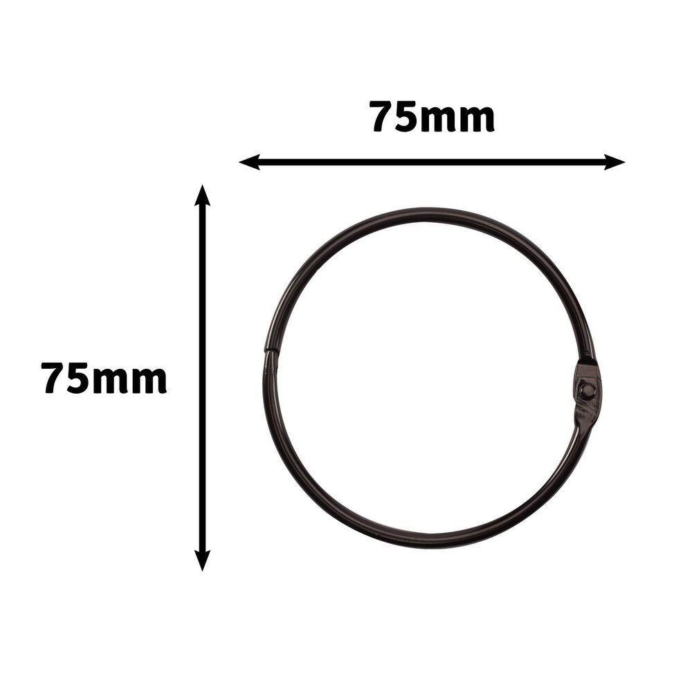 Vaessen Creative Boekbind Ringen Zwart 75mm (2021-306) Vaessen Creative Boekbind Ringen Zwart 75mm (2021-306)