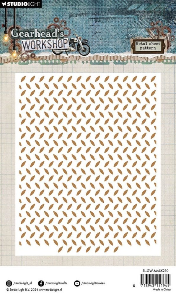 Studio Light Gearhead's Workshop Masking Stencil Metal Sheet Pattern (SL-GW-MASK280) Studio Light Gearhead's Workshop Masking Stencil Metal Sheet Pattern (SL-GW-MASK280)