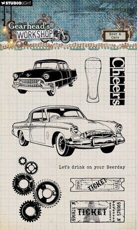 Studio Light Gearhead's Workshop Clear Stamps Beer & Cars (SL-GW-STAMP674) Studio Light Gearhead's Workshop Clear Stamps Beer & Cars (SL-GW-STAMP674)