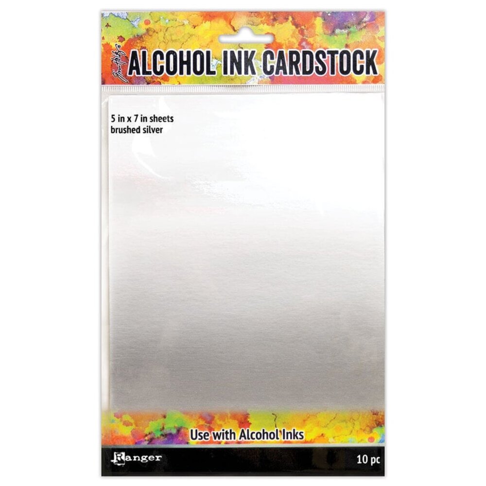 Ranger Alcohol Ink Cardstock 5x7 Inch Brushed Silver (TAC65494) Ranger Alcohol Ink Cardstock 5x7 Inch Brushed Silver (TAC65494)