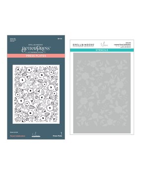 Spellbinders Let’s Celebrate Floral Celebration Press Plate and Stencil Bundle (BD-0835) Spellbinders Let’s Celebrate Floral Celebration Press Plate and Stencil Bundle (BD-0835)