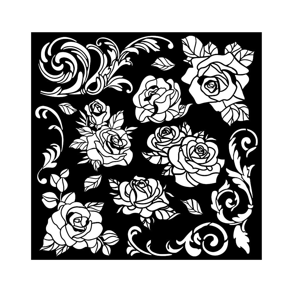 Stamperia Shabby Rose Thick Stencil 18x18cm Rose Pattern (KSTDQ104)