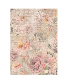Stamperia Shabby Rose A4 Rice Paper Roses Pattern (DFSA4877)* Stamperia Shabby Rose A4 Rice Paper Roses Pattern (DFSA4877)*