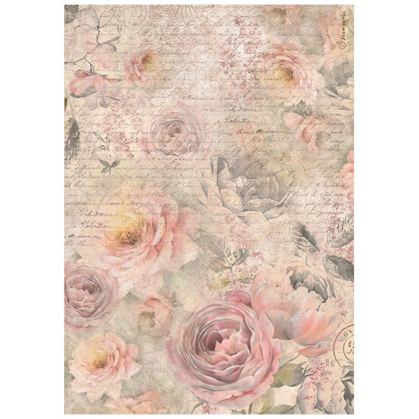 Stamperia Shabby Rose A4 Rice Paper Roses Pattern (DFSA4877) Stamperia Shabby Rose A4 Rice Paper Roses Pattern (DFSA4877)