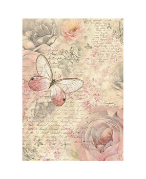 Stamperia Shabby Rose A4 Rice Paper Butterfly (DFSA4878) Stamperia Shabby Rose A4 Rice Paper Butterfly (DFSA4878)