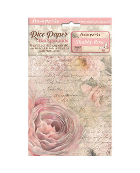 Stamperia Shabby Rose A6 Rice Paper Backgrounds (DFSAK6023) Stamperia Shabby Rose A6 Rice Paper Backgrounds (DFSAK6023)