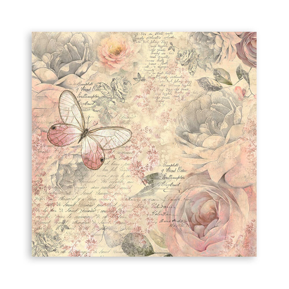 Stamperia Shabby Rose 12x12 Inch Fabric Sheets (SBPLT29) Stamperia Shabby Rose 12x12 Inch Fabric Sheets (SBPLT29)