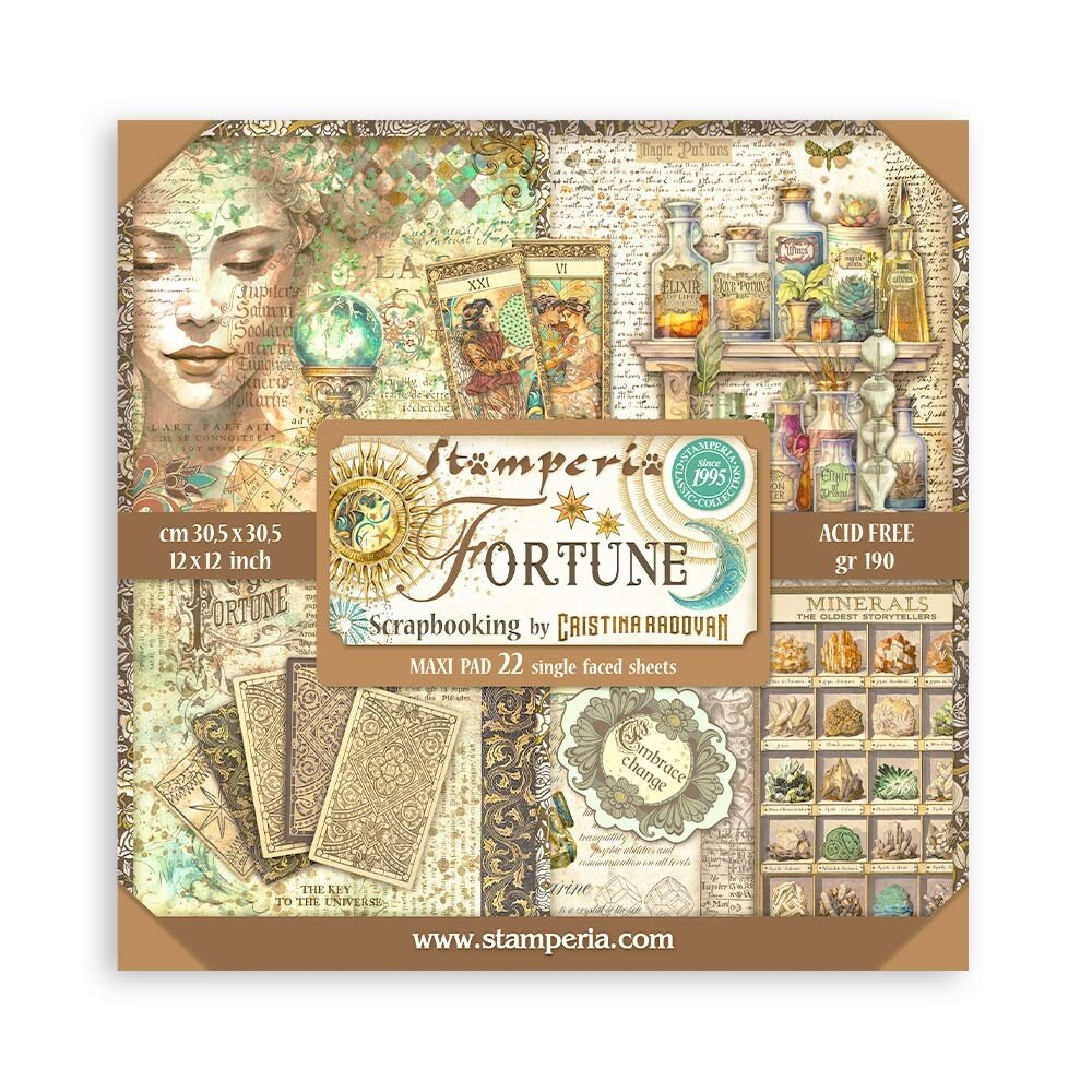 Stamperia Fortune 12x12 Inch Single Face Paper Pack (SBBXLB15)