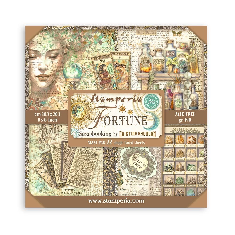Stamperia Fortune 8x8 Inch Single Face Paper Pack (SBBSXB03)
