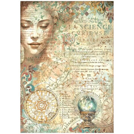 Stamperia Fortune A4 Rice Paper Face (DFSA4871) Stamperia Fortune A4 Rice Paper Face (DFSA4871)