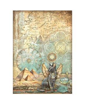 Stamperia Fortune A4 Rice Paper Winged Cat (DFSA4873)