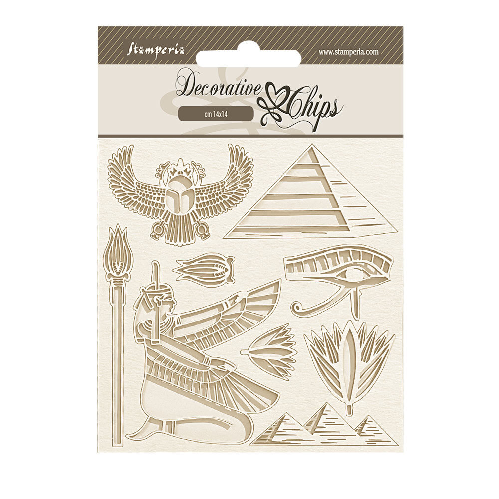 Stamperia Fortune Decorative Chips Egypt Pyramid (SCB222)