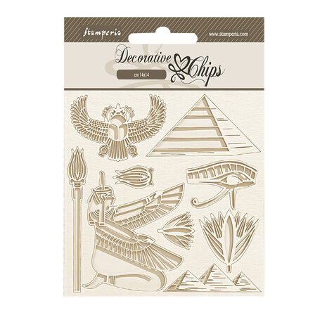 Stamperia Fortune Decorative Chips Egypt Pyramid (SCB222)