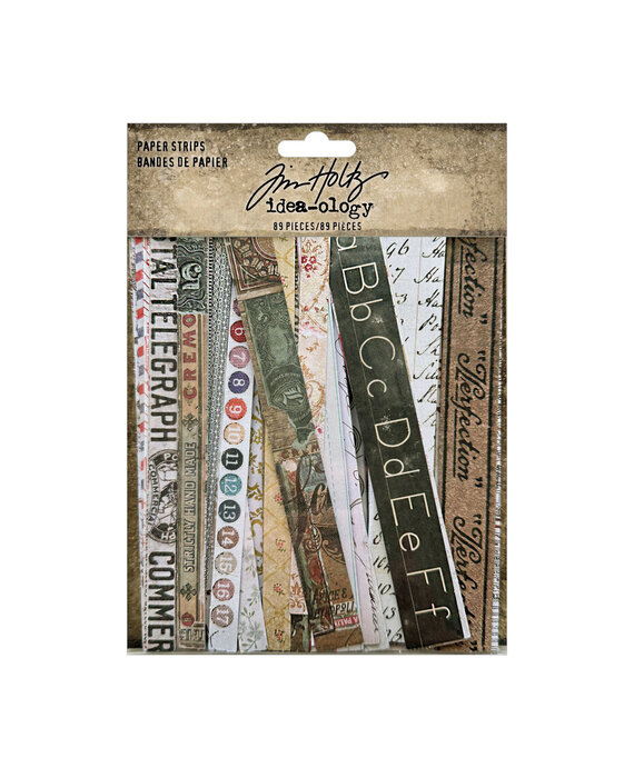 Autocollants Mots Tim Holtz Idea-Ology Chitchat - Vintage - Carton Mat Noir Et Blanc