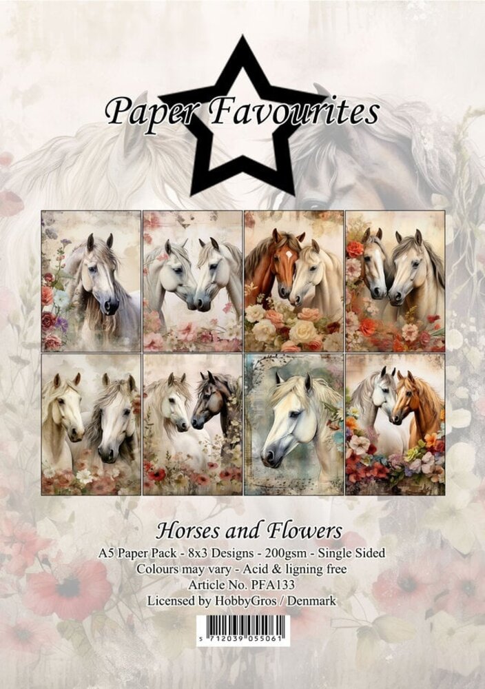 Paper Favourites Horses and Flowers A5 Paper Pack (PFA133)