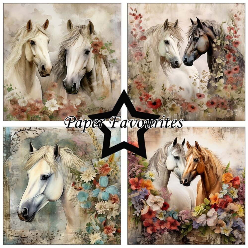 Paper Favourites Horses and Flowers 6x6 Inch Paper Pack (PF289) Paper Favourites Horses and Flowers 6x6 Inch Paper Pack (PF289)