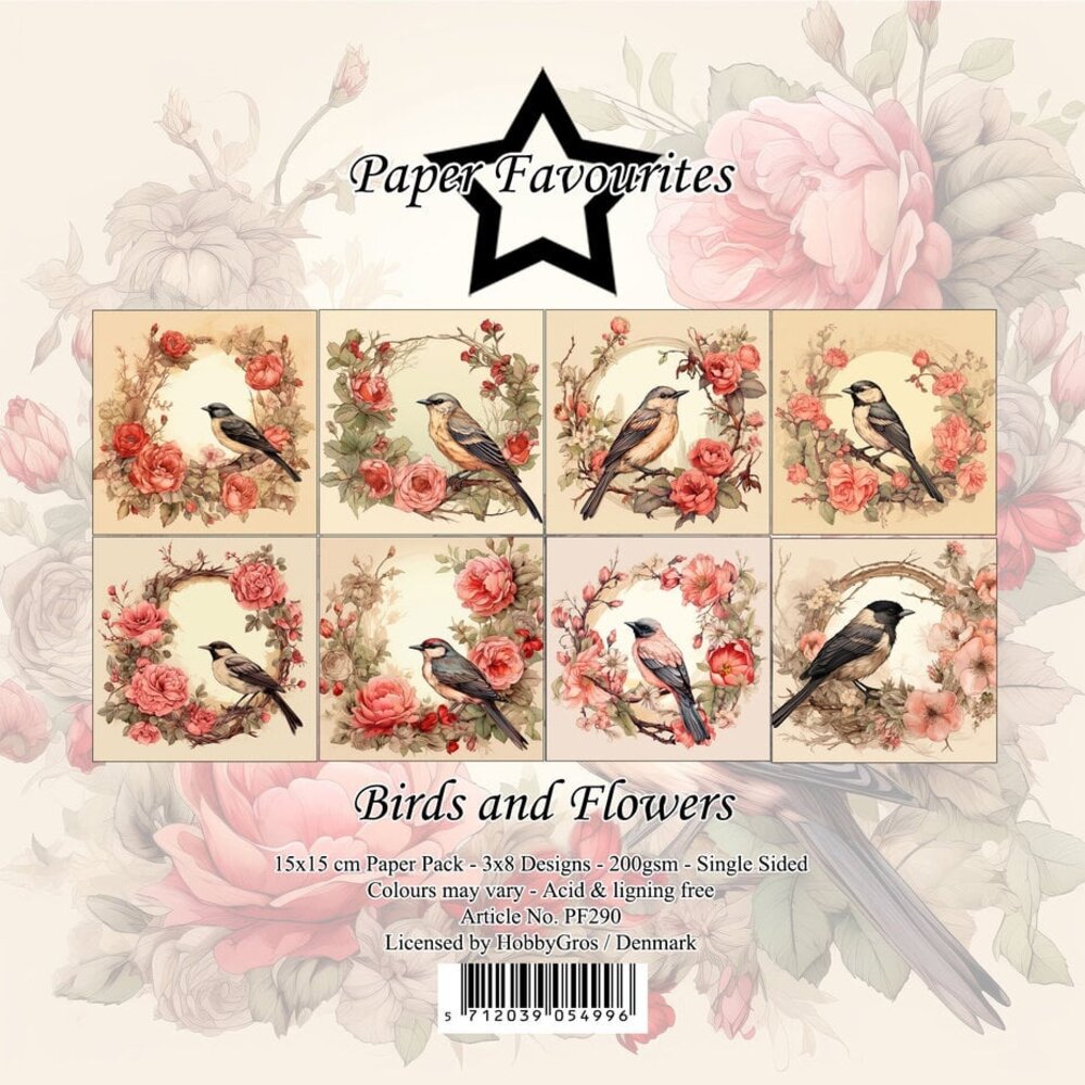 Paper Favourites Birds and Flowers 6x6 Inch Paper Pack (PF290) Paper Favourites Birds and Flowers 6x6 Inch Paper Pack (PF290)