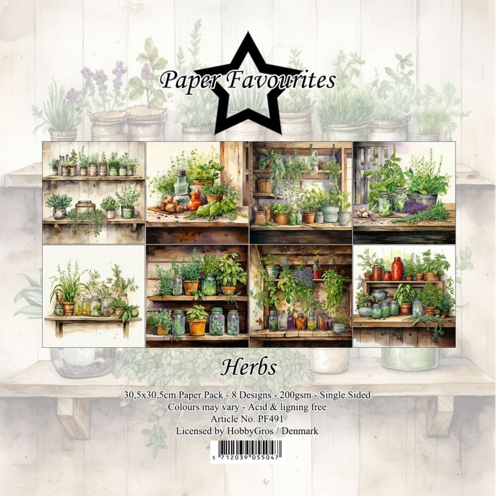 Paper Favourites Herbs 12x12 Inch Paper Pack (PF491) Paper Favourites Herbs 12x12 Inch Paper Pack (PF491)