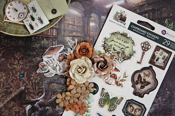 Prima Marketing Inc Nature Academia Chipboard Stickers (664756) Prima Marketing Inc Nature Academia Chipboard Stickers (664756)