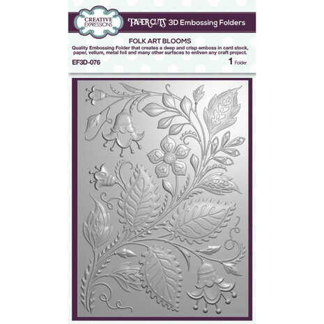 Creative Expressions Folk Art Blooms 3D Embossing Folder (EF3D-076)