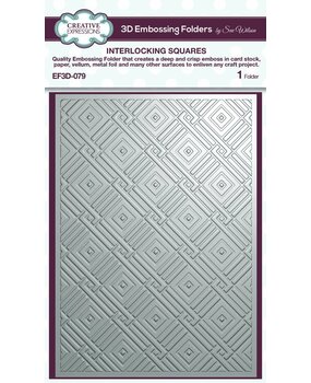 Creative Expressions Interlocking Squares 3D Embossing Folder (EF3D-079) Creative Expressions Interlocking Squares 3D Embossing Folder (EF3D-079)