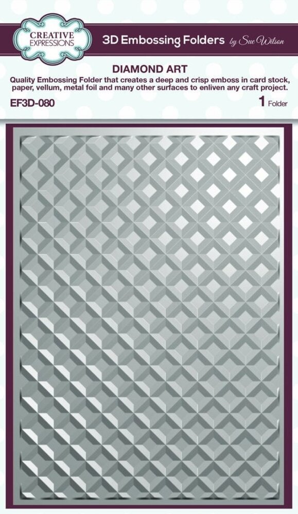 Creative Expressions Diamond Art 3D Embossing Folder (EF3D-080)