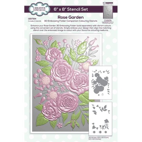 Creative Expressions Companion Colouring Stencil Rose Garden (CEST154)