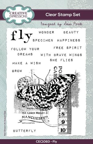Creative Expressions Sam Poole Clear Stamp A6 Fly (CEC1083)