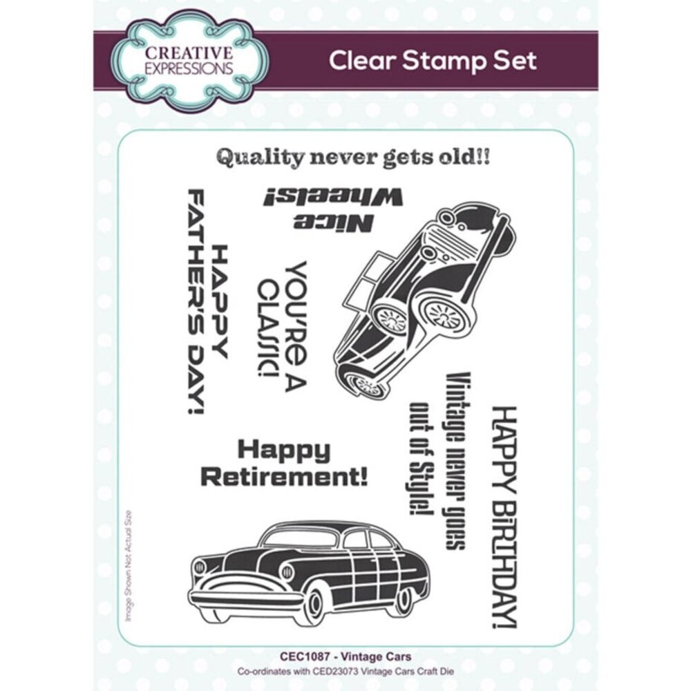 Creative Expressions Clear Stamp A5 Vintage Cars (CEC1087) Creative Expressions Clear Stamp A5 Vintage Cars (CEC1087)