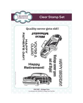 Creative Expressions Clear Stamp A5 Vintage Cars (CEC1087) Creative Expressions Clear Stamp A5 Vintage Cars (CEC1087)