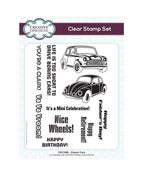 Creative Expressions Clear Stamp A5 Classic Cars (CEC1088) Creative Expressions Clear Stamp A5 Classic Cars (CEC1088)